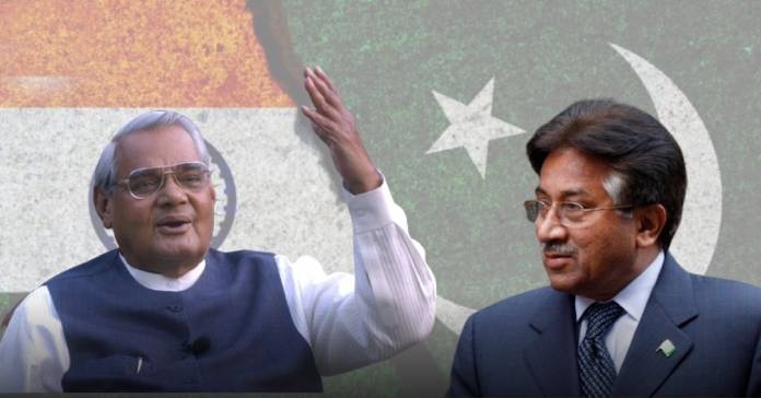 Pervez Musharraf and Atal Bihari Vajpayee 