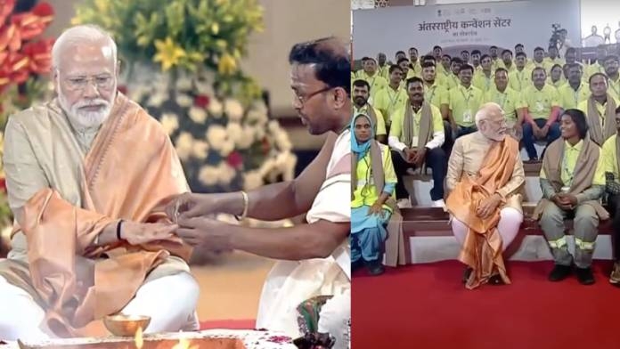 PM Modi performs 'pooja' at redeveloped IECC complex