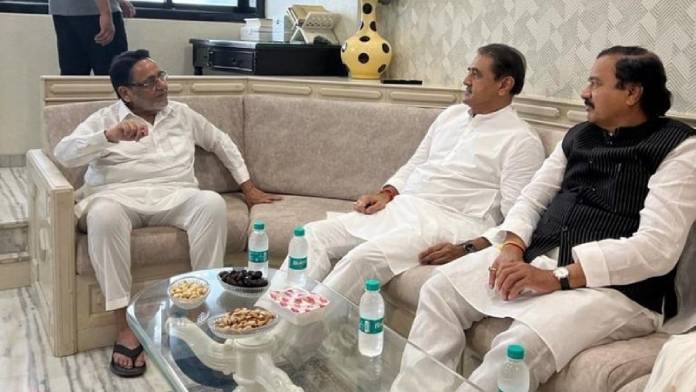 Nationalist Congress Party's Praful Patel, Sunil Tatkare meet party leader Nawab Malik