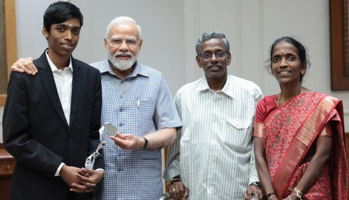 Indian Youth GrandMaster R. Pragyananda Met PM Modi