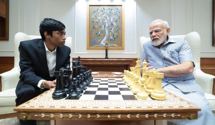 Indian Youth GrandMaster R. Pragyananda Met PM Modi