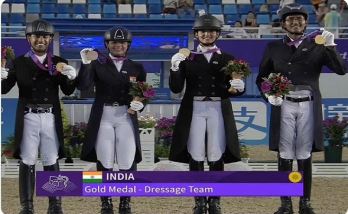 Indian equestrian Team Won Gold In Asian Games