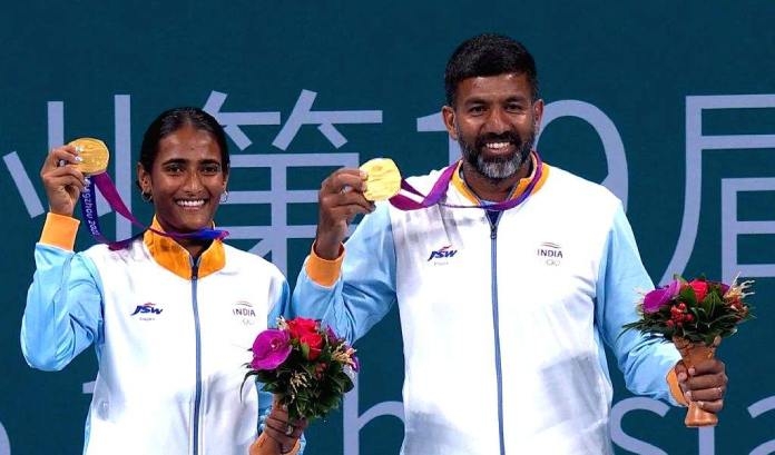 India Won Gold Medal In Tennis Mixed Doubles