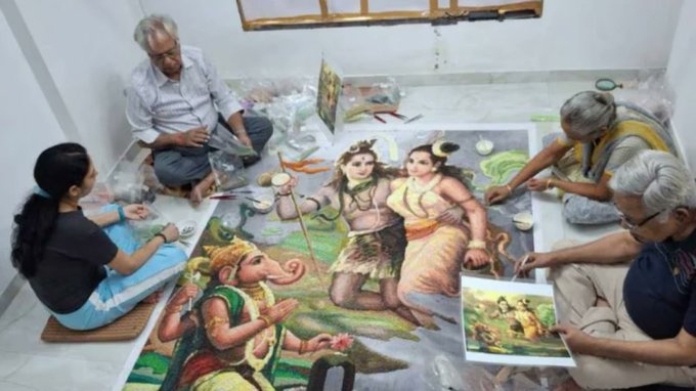 ganesh festival sago rangoli 