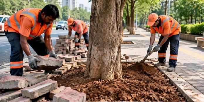 Thane tree concrete removal