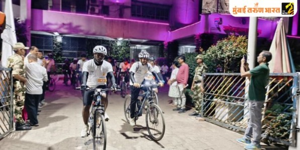 दिल्ली ते मुंबई ‘हिंदायान सायक्लोथॉनला' महापौर शर्मिला पिंपळोलकर यांनी दाखविला हिरवा झेंडा