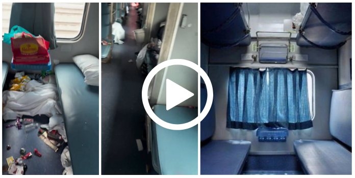 AC coach garbage viral video in Indian Railways