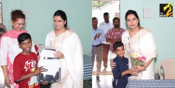 Ritu tawade birthday : रितू तावडे यांचा अनाथ मुला-मुलींशी आत्मीय संवाद; शालेय साहित्याचे वितरण