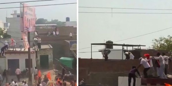 शोभायात्रेवर दगडफेक करणाऱ्या धर्मांधांना दिला चोप!