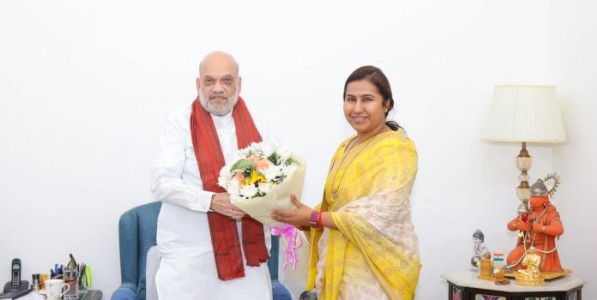 सार्वजनिक बांधकाम राज्यमंत्री मेघना बोर्डीकर यांनी घेतली केंद्रीय गृहमंत्री अमित शहा यांची सदिच्छा भेट