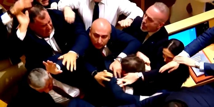 Georgia Parliament Clash