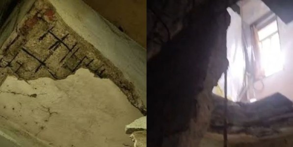 काळाचौकीत म्हाडाच्या ७० वर्षे जुन्या इमारतीचा स्लॅब कोसळला; सुदैवाने मोठी दुर्घटना टळली