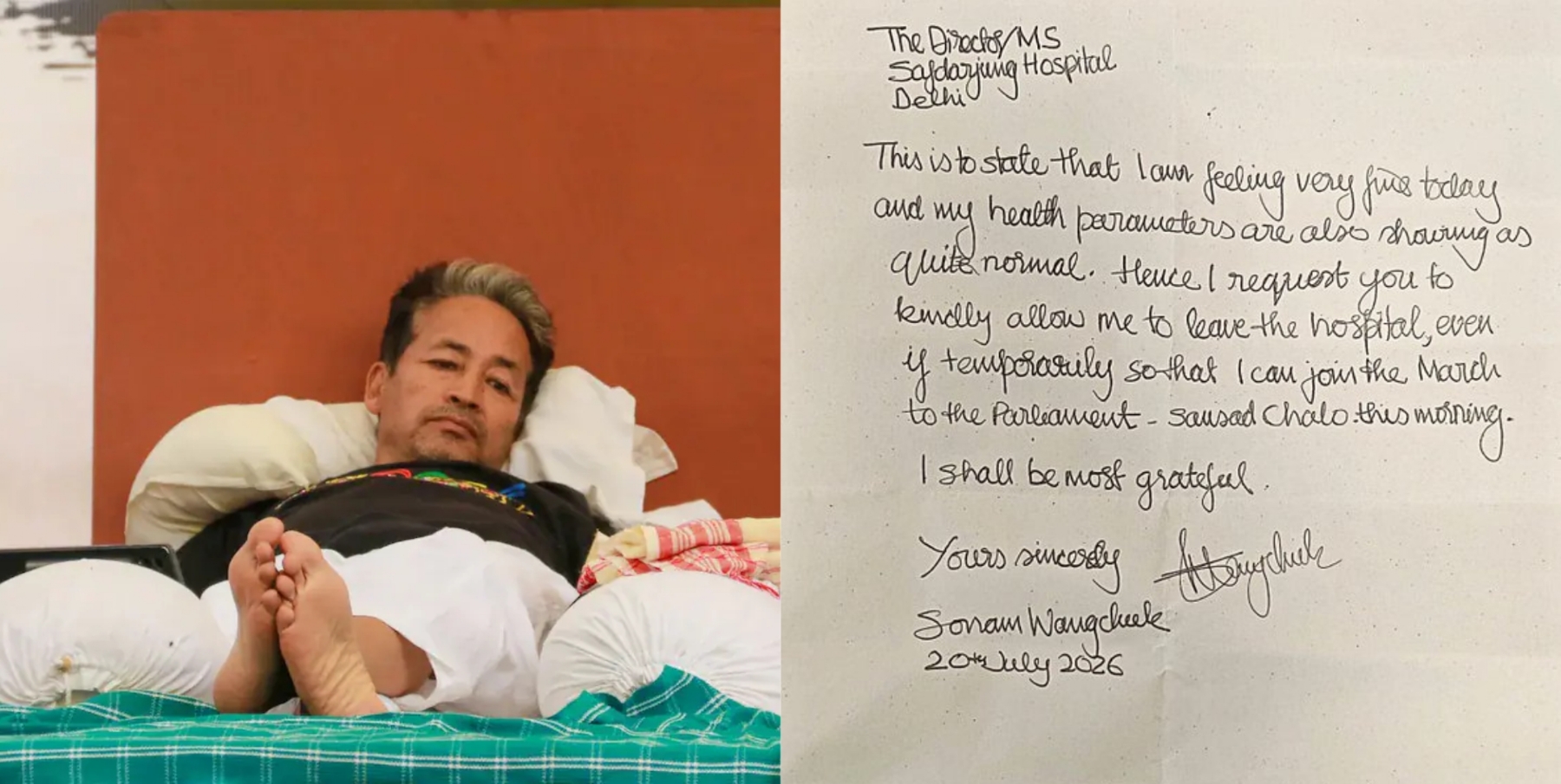 Sonam Wangchuk Discharge Letter