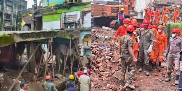 भिवंडीत भीषण दुर्घटना! चार मजली इमारत कोसळली; नाऊ जणांचा मृत्यू, अनेकजण अजुनही ढिगाऱ्याखाली असण्याची शक्यता