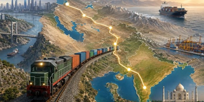 Russia India railway route