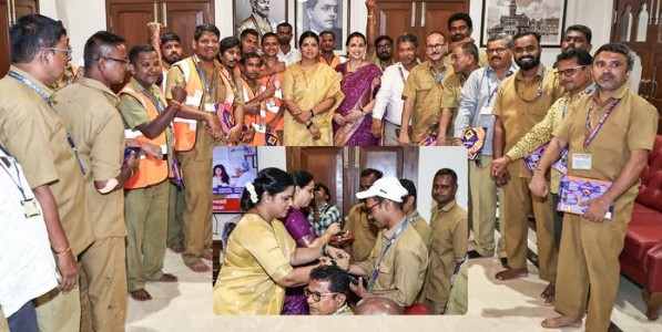 महापौर बंगल्यातील कर्मचाऱ्यांसोबत महापौरांनी जपला कृतज्ञतेचा धागा