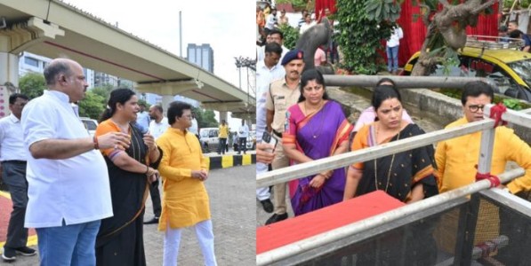 (Ganeshotsav Mumbai) श्रीगणेशोत्सवासाठी महानगरपालिका सज्ज: महापौर रितू तावडे आणि उपमहापौर संजय घाडी यांच्याकडून विसर्जन स्थळांची पाहणी